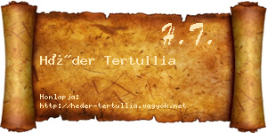 Héder Tertullia névjegykártya